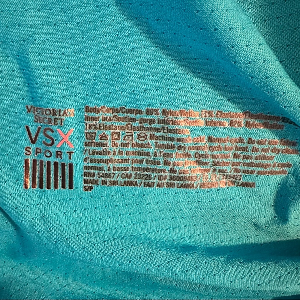 Victoria’s Secret VSX Sport Blue Pink Racerback Tank Tops - Picture 9 of 10